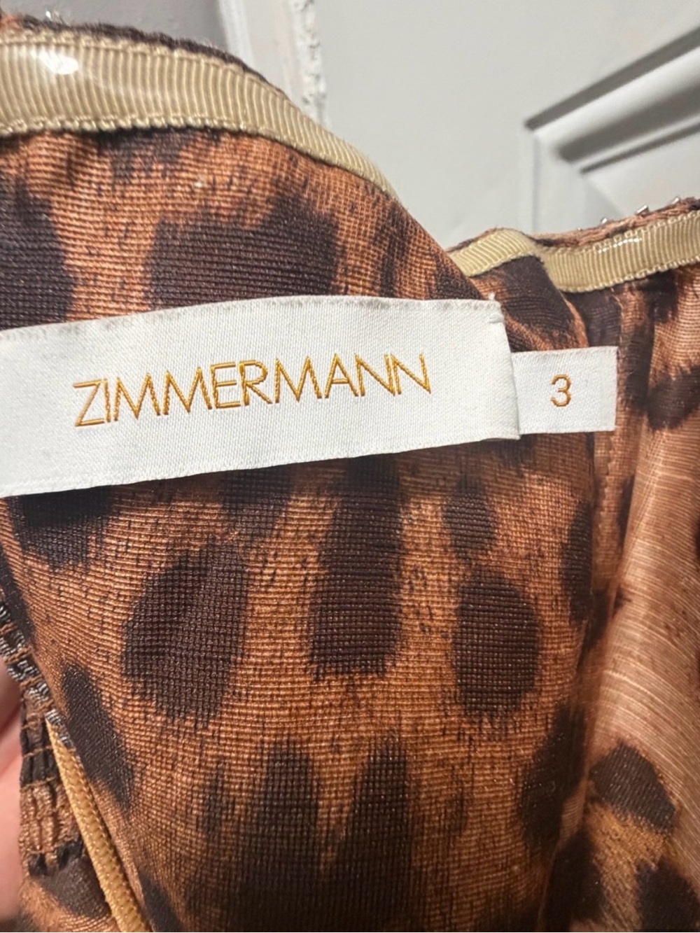Zimmermann Size 3 Brown Leopard Print Dress - Picture 5 of 14